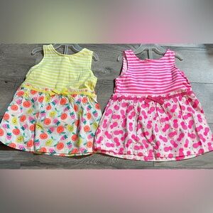 24 Month-Dresses W/Bloomers, Pink & Yellow